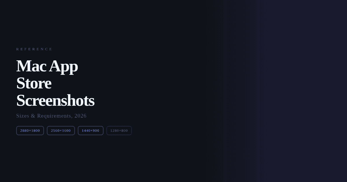 Mac App Store screenshot sizes and dimensions guide